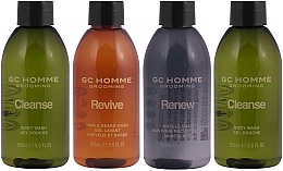Набор - Grace Cole GC Homme Grooming Bathing Line Up (b/wash/2x150ml + h/wash/150ml + muscle/soak/150ml) — фото N3