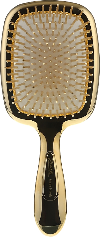 Щітка для волосся прямокутна із дзеркалом - Janeke Hairbrush With Mirror Gold — фото N1