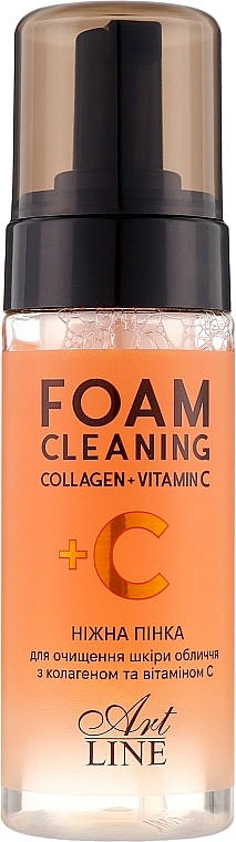 Пінка для очищення шкіри обличчя з колагеном і вітаміном С - Art Line Foam Cleaning Collagen + Vitamin C