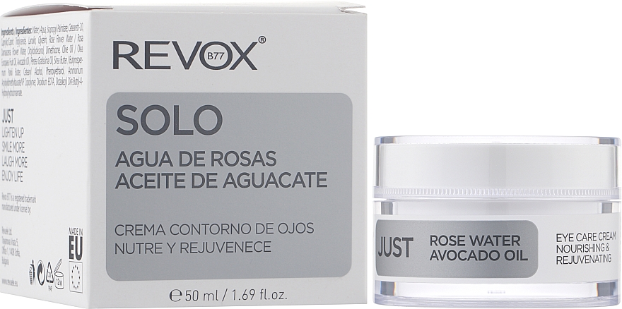 Поживний крем навколо очей з рожевою водою та маслом авокадо - Revox B77 Just Rose Water Avocado Oil Eye Care Cream — фото N2