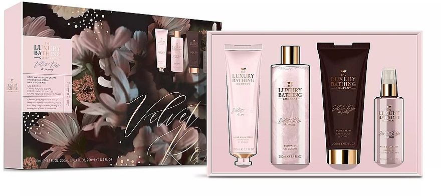 Набор, 5 продуктов - Grace Cole The Luxury Bathing Velvet Rose & Peony Set — фото N1
