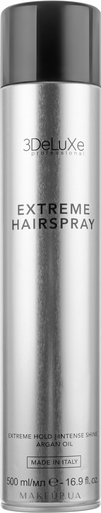 Лак экстрасильной фиксации - 3DeLuXe Extreme Hairspray — фото 500ml