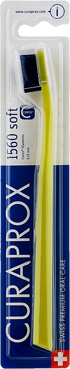 Зубная щетка CS 1560 Soft, D 0,15 мм, салатовая, синяя щетина - Curaprox — фото N1
