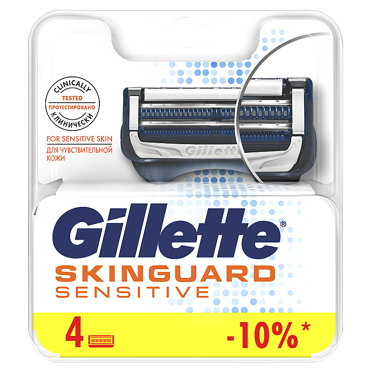Сменные кассеты для бритья, 4 шт - Gillette SkinGuard Sensitive — фото N1