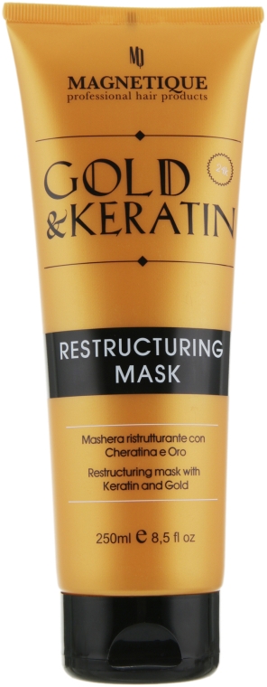 Відновлювальна маска з кератином та мікроактивним золотом для волосся - Magnetique Gold&Keratin Oil Restructuring Mask — фото N1