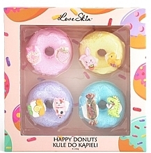 Парфумерія, косметика Набір ароматичних бомбочок для ванни - Love Skin Happy Donuts (bath bombs/4х60g)
