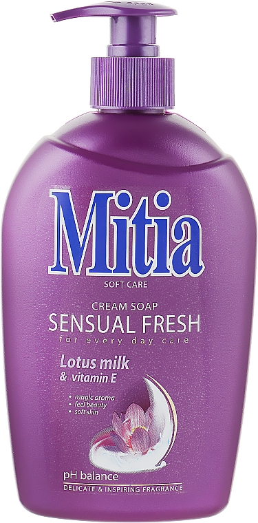Крем-мыло "Лотос и витамин Е" - Mitia Sensual Fresh Cream Soap — фото N1