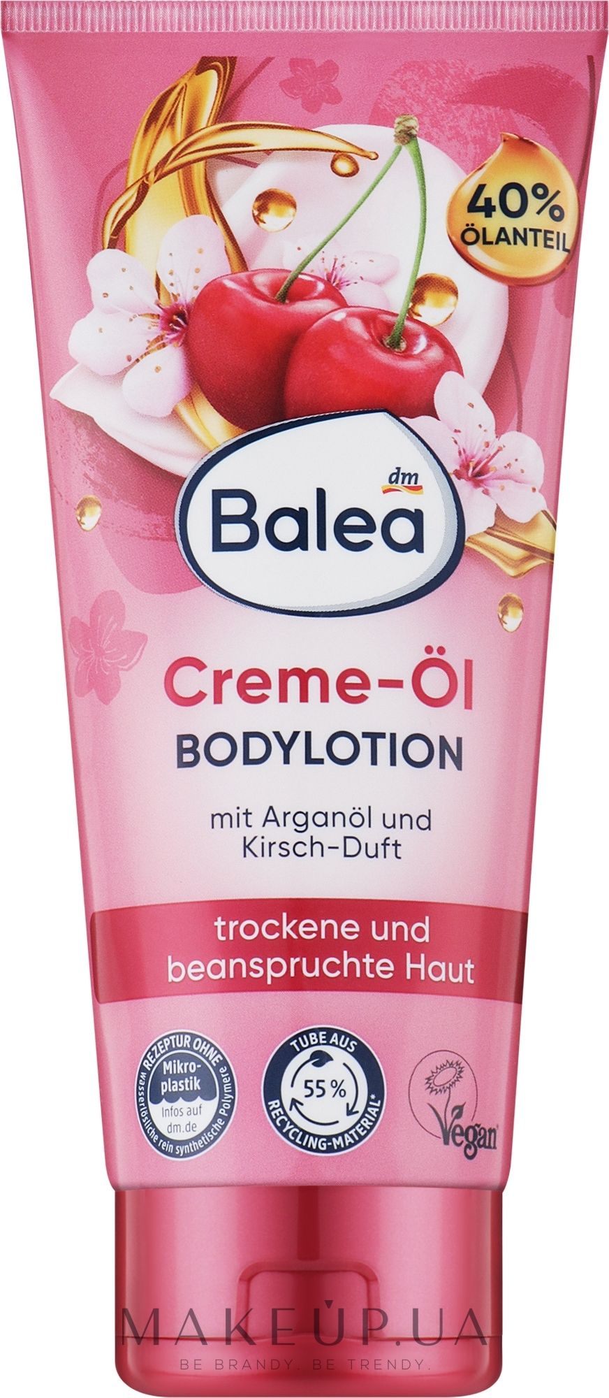 Питательный лосьон для тела с аргановым маслом и ароматом вишни - Balea Creme-Ol Bodylotion — фото 200ml