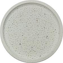 Круглая мыльница из диатомовой земли в крапинку, белая - Yeye — фото N1