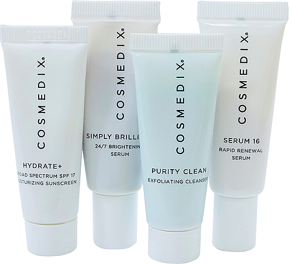 Набор - Cosmedix Even Skin Tone 4-Piece Essentials Kit (f/cleanser/15ml + f/ser/15ml + f/ser/15ml + f/cr/15ml) — фото N2