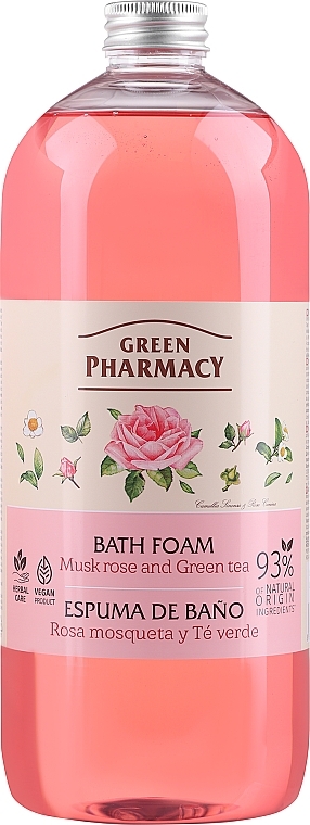 Крем-пена для ванн "Мускатная роза и Зеленый чай" - Зеленая Аптека — фото N1