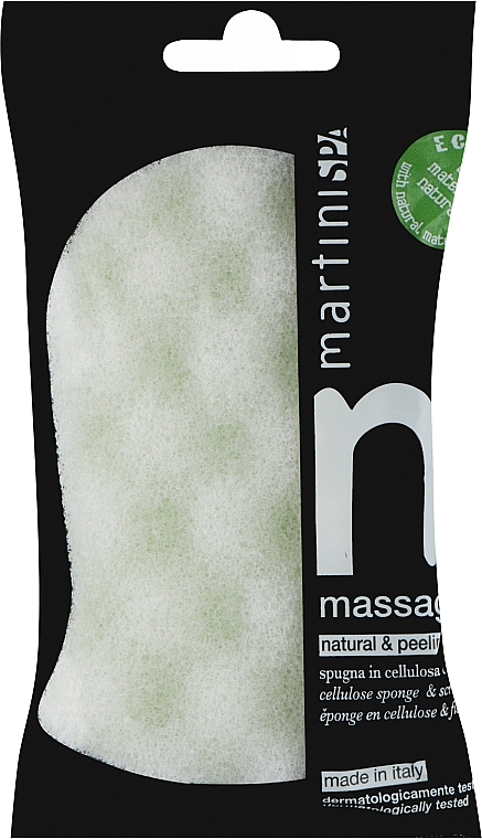 Целюлозна губка для тіла подвійної дії, салатова - Martini Spa Cellulose Sponge With Exfoliating — фото N1