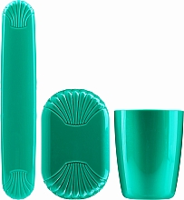 Парфумерія, косметика Туалетний набір 41372, зелений, сіра сумка - Top Choice Set (accessory/4pcs)