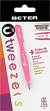 Магнитный пинцет для удаления волос с косыми кончиками, розовый - Beter U Tweezers — фото N1