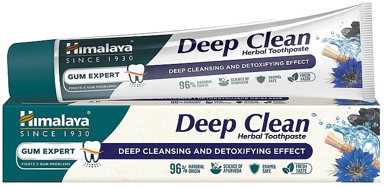Трав'яна зубна паста з вугіллям - Himalaya Gum Expert Deep Clean Herbal Toothpaste — фото N1