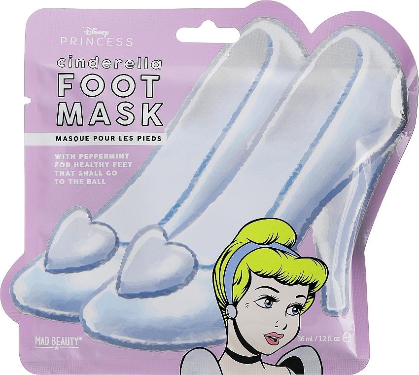 Маска для ног "Золушка" - Mad Beauty Disney POP Princess Cinderella Foot Mask — фото N1