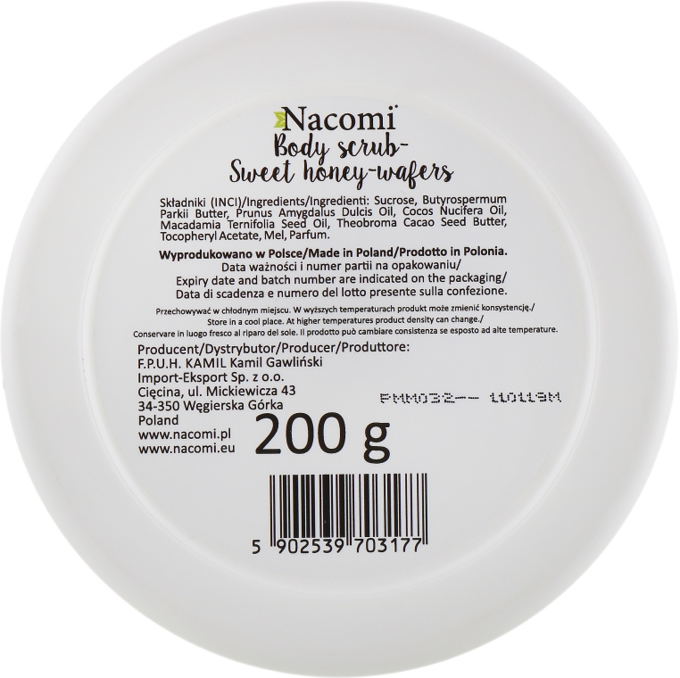 Пиллинг-скраб для тела "Сладкие медовые вафли" - Nacomi Body Scrub Sweet Honey Wafers — фото N2
