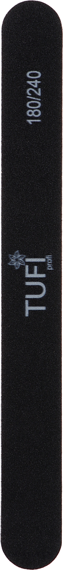 Пилочка для нігтів пряма, 180/240, чорна - Tufi Profi Premium — фото 25шт
