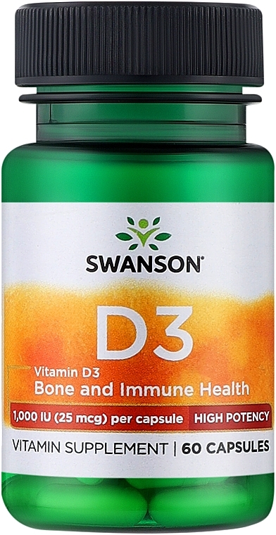 Вітамін Д3, 25 mcg - Swanson Vitamin D3 1000IU — фото N1