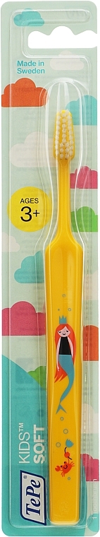 Дитяча зубна щітка, м'яка, від 3 років, жовта - TePe Kids Extra Soft — фото N2
