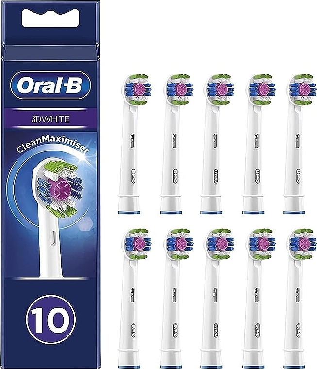 Сменная насадка для электрической зубной щетки, 10 шт. - Oral-B 3D White Refill Heads — фото N1