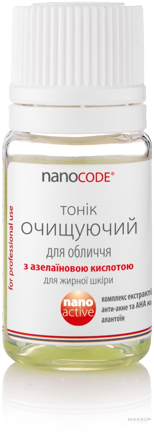 Тоник очищающий с Азелаиновой кислотой для жирной кожи лица - NanoCode Activ — фото 10ml