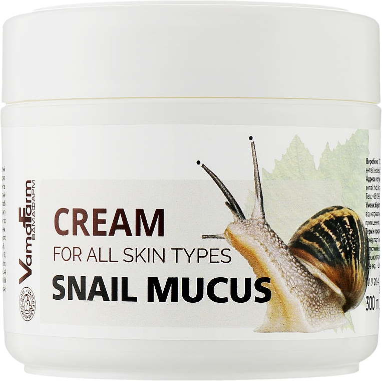 Крем для обличчя та тіла зі слизом равлика - VamaFarm Snail Mucus Cream — фото N1