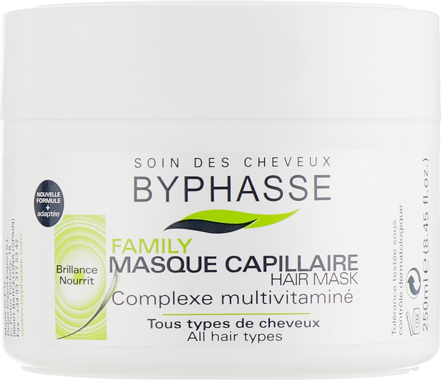Маска для всех типов волос с мультивитаминным комплексом - Byphasse Family Multivitamin Complexe Mask