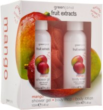 Парфумерія, косметика УЦІНКА Набір - Greenland Fruit Extracts Mango (sh/gel/100ml + b/lot/100ml + mop)*