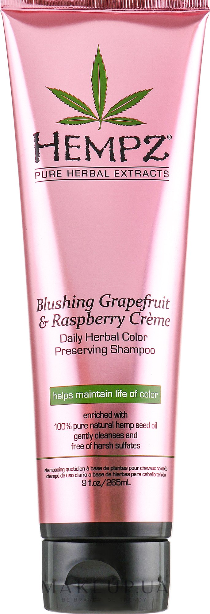 Шампунь "Грейпфрут і малина" для збереження кольору та блиску фарбованого волосся - Hempz Blushing Grapefruit & Raspberry Creme Shampoo — фото 265ml