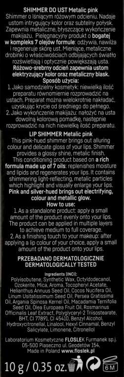 Бальзам для губ с шиммером - Floslek Lip Care Shimmer Metalic Pink — фото N3