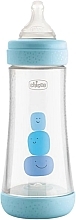 Духи, Парфюмерия, косметика Бутылочка для кормления пластиковая "Perfect 5" с силиконовой соской 4 м +, 300 мл, голубая - Chicco