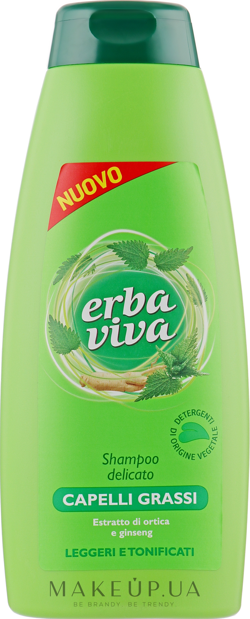 Шампунь з екстрактами женьшеню та кропиви для жирного волосся - Erba Viva Hair Shampoo — фото 500ml