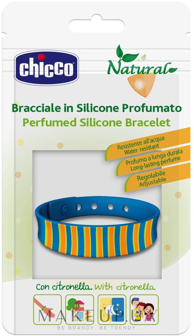 Силіконовий браслет від комарів із запахом, блакитний - Chicco Perfumed  Silicone Bracelet: купити за найкращою ціною в Україні