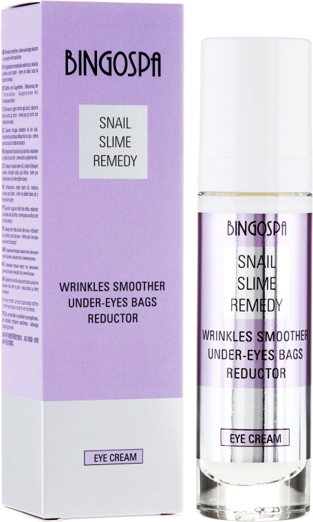 Крем для глаз - BingoSpa Snail Slime Remedy Wrinkles Smoother Under-Eyes Bags Reductor — фото N1