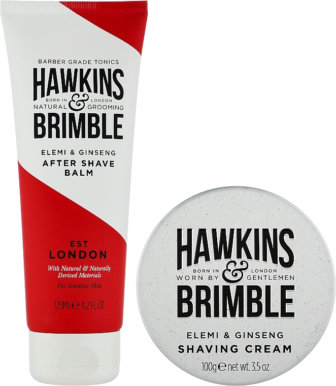 УЦІНКА Подарунковий набір для гоління - Hawkins & Brimble Shaving Gift Box (shaving/cr/100ml + ash/balm/125ml) * — фото N2