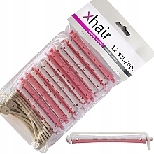 Парфумерія, косметика Бігуді-коклюшки для холодного завивання волосся, d7 мм, біло-рожеві, 12 шт. - Xhair