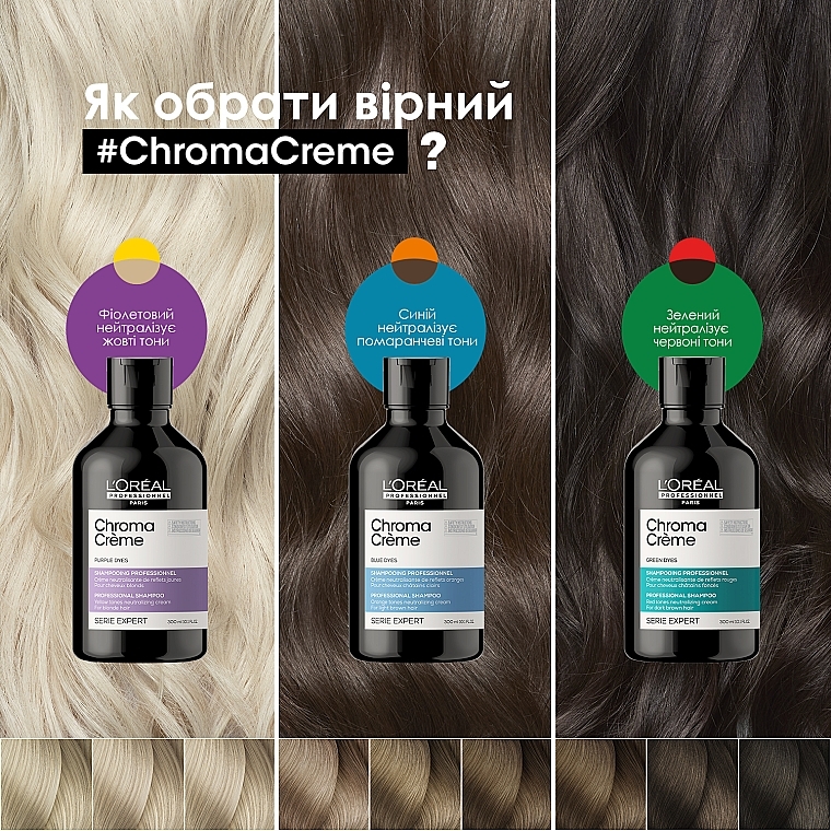 Крем-шампунь для волос с фиолетовым пигментом - L'Oreal Professionnel Serie Expert Chroma Creme Professional Shampoo Purple Dyes — фото N5