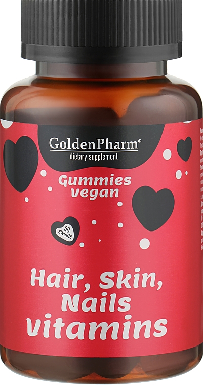 Витамины для волос, кожи и ногтей веганский мармелад №60 - ФитоБиоТехнологии Golden Pharm