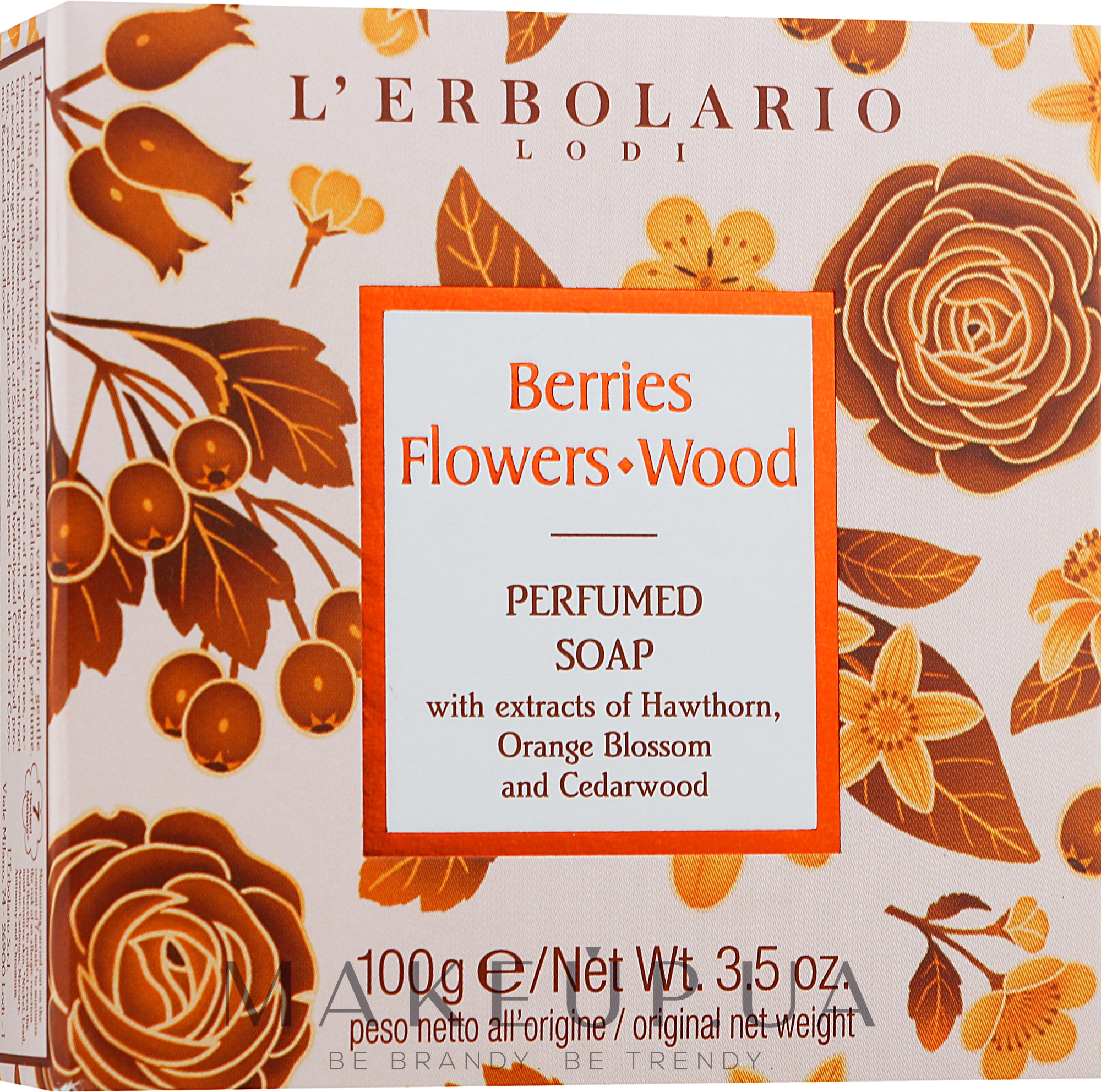 Запашне мило "Сади Ломбардії" - L'Erbolario Berries Flower Wood Perfumed Soap — фото 100g
