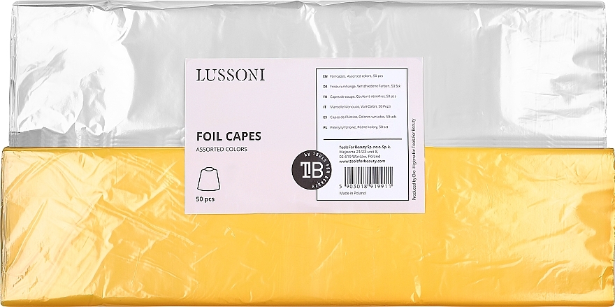 Накидки из фольги, белые + желтые - Lussoni Foil Capes — фото N1