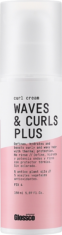 Крем "Ідеальні локони", середня фіксація - Glossco Waves & Curls Plus Cream — фото N1