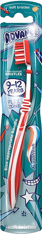 Дитяча зубная щітка, 9-12 років, червоно-біла - Aquafresh Junior Soft — фото N1