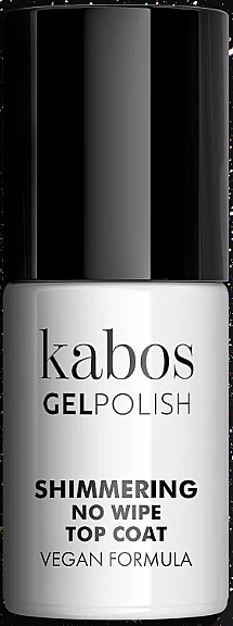 Мерехтливе верхнє покриття - Kabos Gel Polish Shimmering No Wipe Top Coat — фото N1