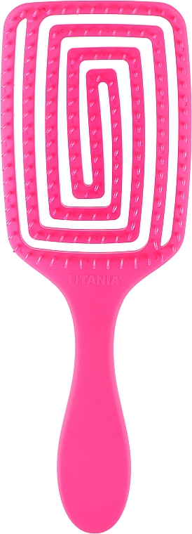 Щітка для волосся масажна, скелетон "Flexi", 24 см, рожева - Titania — фото N1