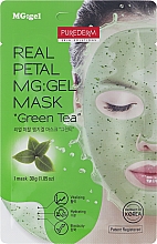 Парфумерія, косметика Гідрогелева маска для обличчя "Зелений чай" - Purederm Real Petal MG:Gel Mask Green Tea