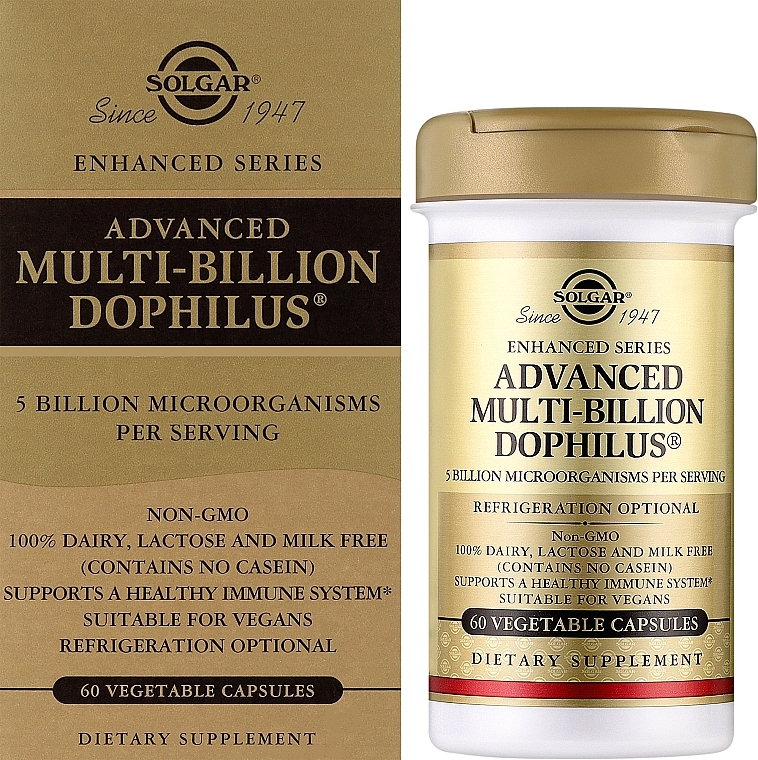 Комплексные пробиотики "Мульти-Билион Дофилус" - Solgar Advanced Multi-Billion Dophilus Food Supplement — фото N2