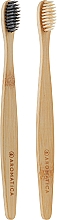 Духи, Парфюмерия, косметика Набор - Aromatica Bamboo Toothbrush Duo (toothbrush/2pcs)