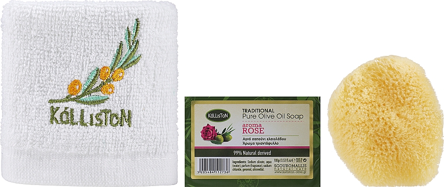 Набор - Kalliston Rose (soap/100g + sponge + towel) — фото N2