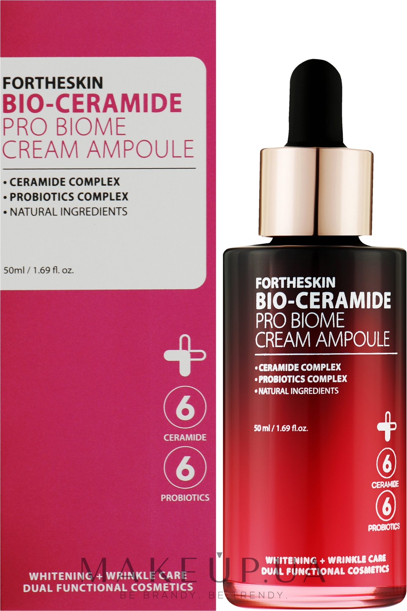 Крем-сыворотка для лица с керамидами - Fortheskin Bio-Ceramide Pro Biome Cream Ampoule — фото 50ml